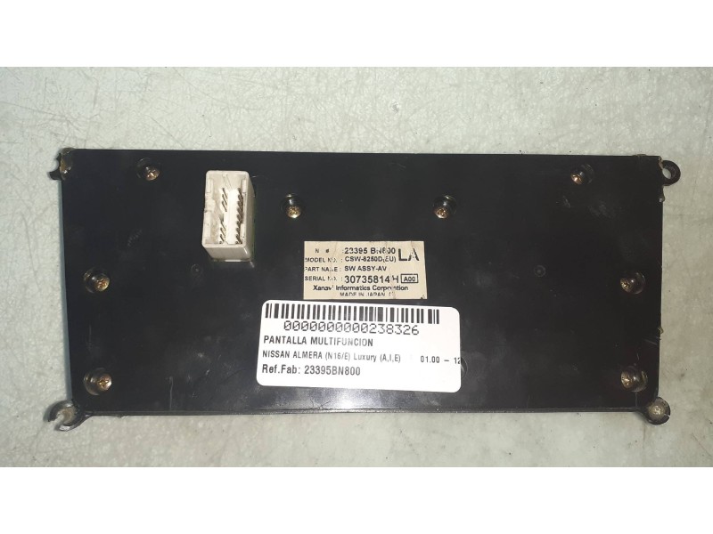 Recambio de pantalla multifuncion para nissan almera (n16/e) luxury (a,i,e) referencia OEM IAM 23395BN800  