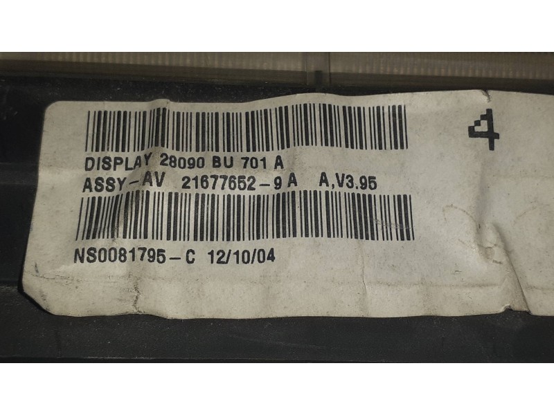 Recambio de pantalla multifuncion para nissan almera (n16/e) luxury (a,i,e) referencia OEM IAM 216776529A  