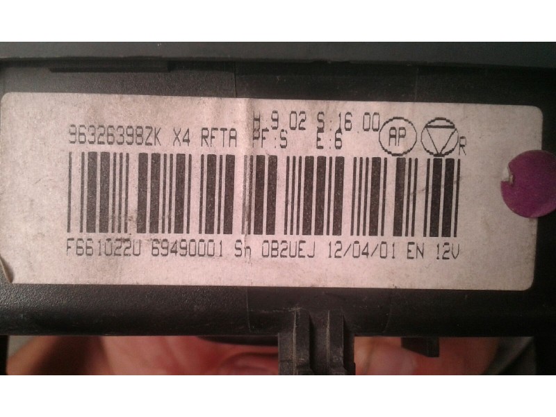 Recambio de mando climatizador para citroen c5 berlina 2.0 hdi x referencia OEM IAM 96326398ZK 69490001 VALEO