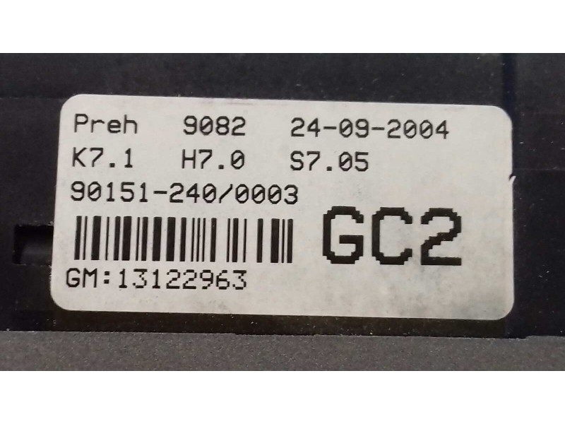 Recambio de mando climatizador para opel astra h berlina cosmo referencia OEM IAM 13122963 90151240 