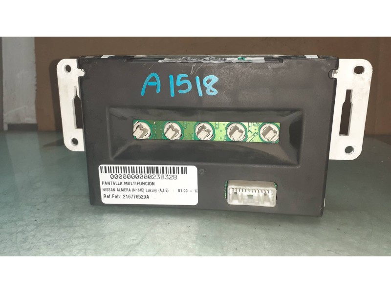 Recambio de pantalla multifuncion para nissan almera (n16/e) luxury (a,i,e) referencia OEM IAM 216776529A  