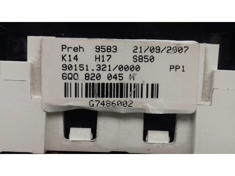 Recambio de mando calefaccion / aire acondicionado para volkswagen polo (9n3) edition referencia OEM IAM 6Q0820045H 6Q0819445 BE