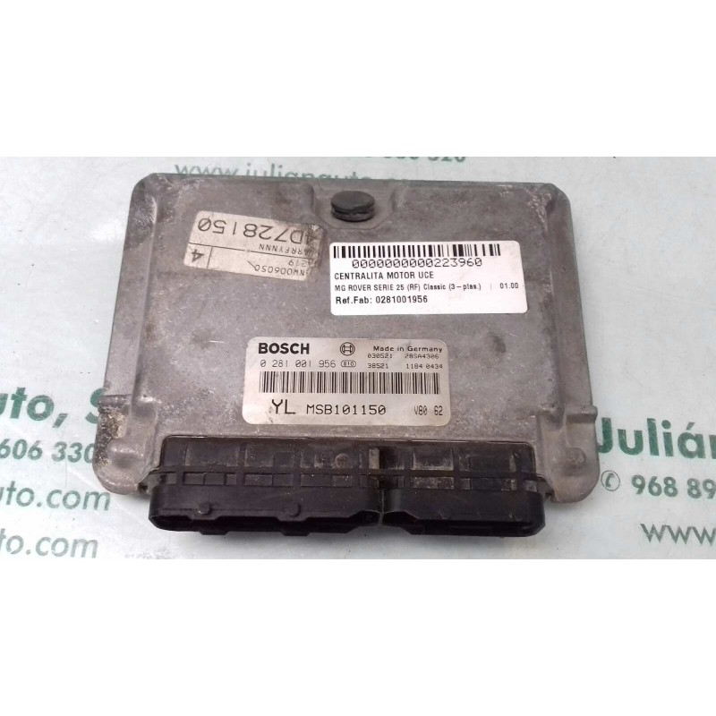 Recambio de centralita motor uce para mg rover serie 25 (rf) classic (3-ptas.) referencia OEM IAM 0281001956 YLMSB101150 BOSCH