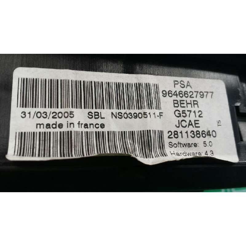 Recambio de mando climatizador para peugeot 307 (s1) xr clim plus referencia OEM IAM 9646627977 281138640 BEHR