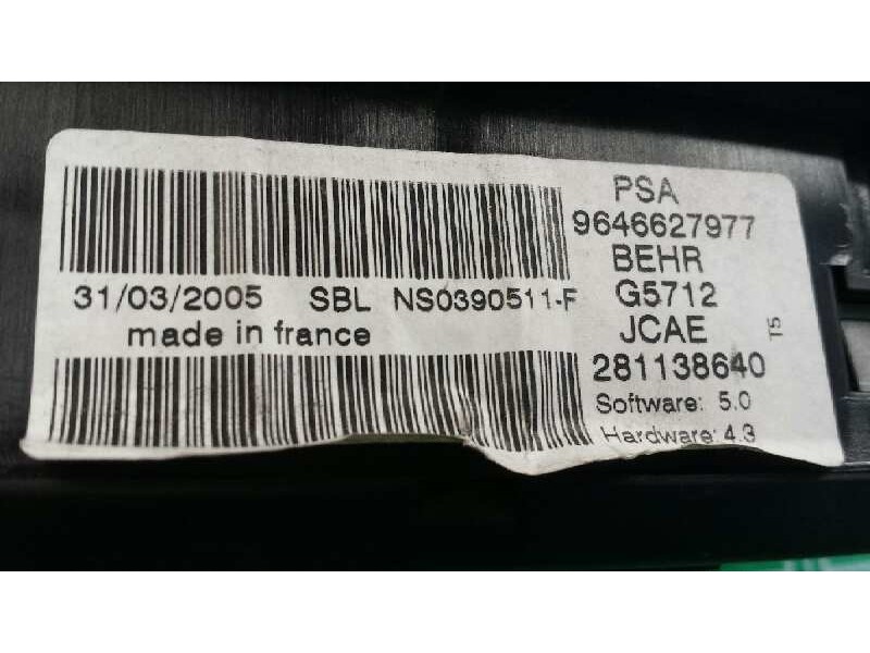 Recambio de mando climatizador para peugeot 307 (s1) xr clim plus referencia OEM IAM 9646627977 281138640 BEHR