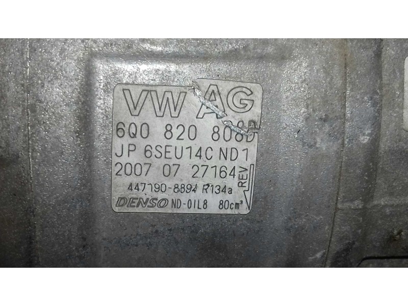 Recambio de compresor aire acondicionado para volkswagen polo (9n3) edition referencia OEM IAM 6Q0820808D 6SEU14C DENSO
