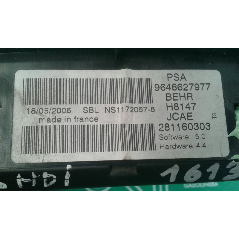 Recambio de mando climatizador para peugeot 307 break/sw (s2) sw pack referencia OEM IAM 9646627977 281160303 BEHR