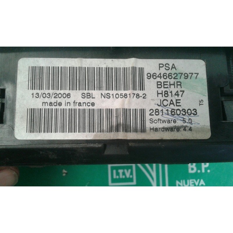 Recambio de mando climatizador para peugeot 307 break/sw (s2) sw pack referencia OEM IAM 9646627977 281160303 BEHR