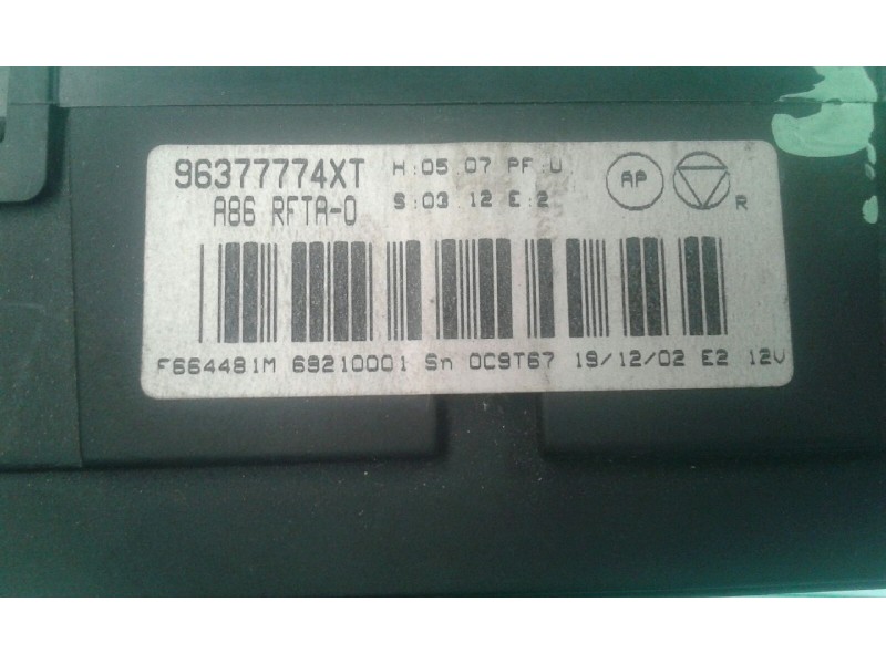 Recambio de mando climatizador para citroen c3 1.4 hdi exclusive referencia OEM IAM 96377774XT  VALEO