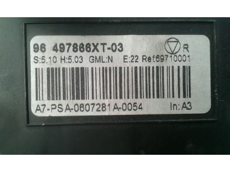 Recambio de mando climatizador para peugeot 207 xs referencia OEM IAM 96497866XT  VALEO