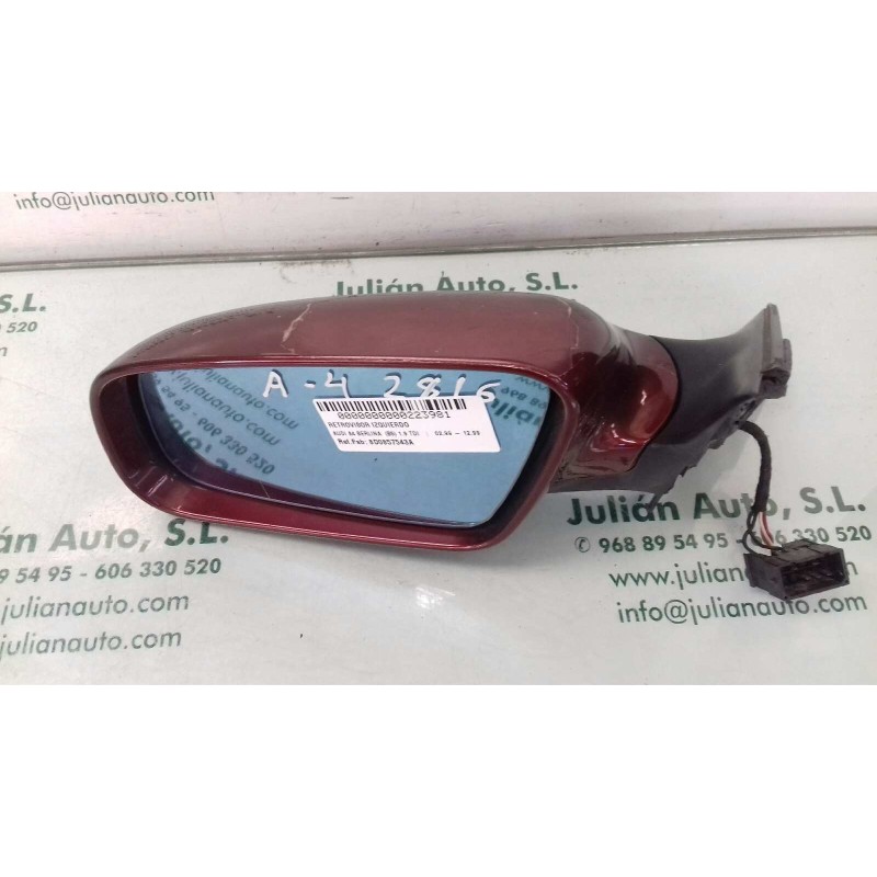 Recambio de retrovisor izquierdo para audi a4 berlina (b5) 1.9 tdi referencia OEM IAM 8D0857543A 3 + 2 PINES ELECTRICO