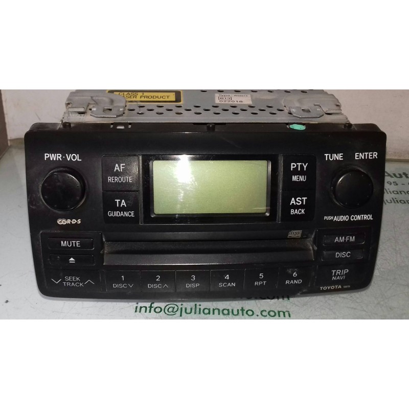 Recambio de sistema audio / radio cd para toyota corolla (e12) 1.6 sol berlina 3/5 referencia OEM IAM 8612012880 CQTS7471A 41554