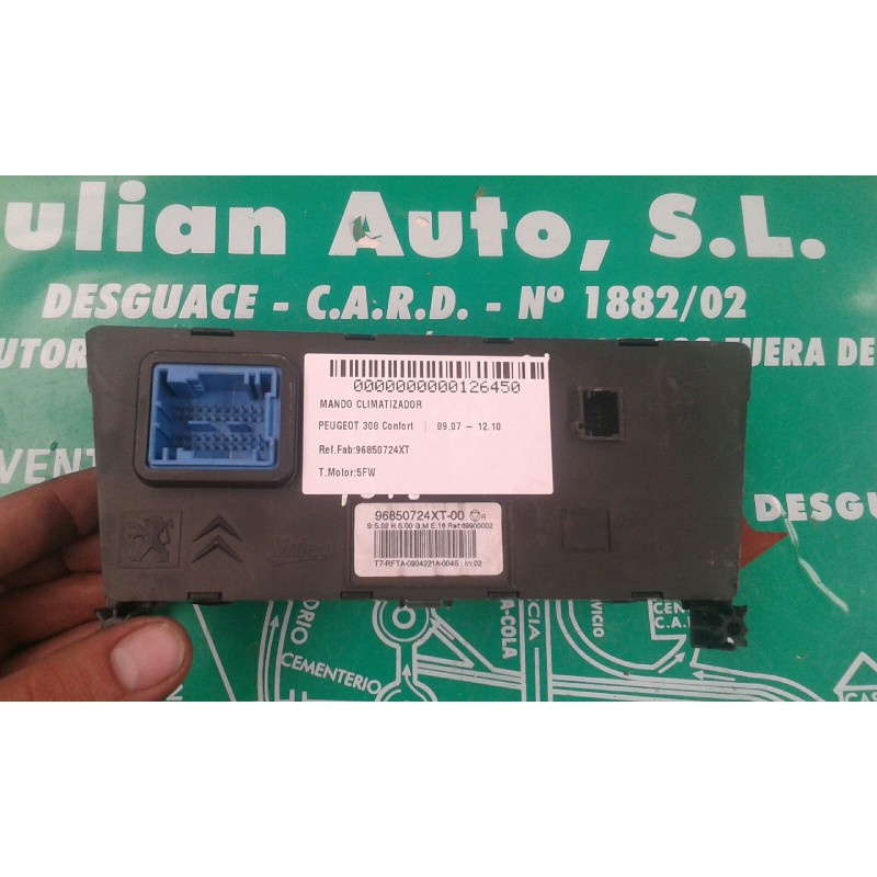 Recambio de mando climatizador para peugeot 308 active referencia OEM IAM 96850724XT 69900002 VALEO