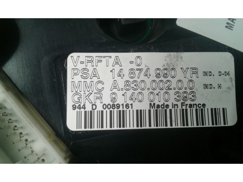 Recambio de mando climatizador para peugeot 807 st pack referencia OEM IAM 14874990YR A83000200 9140010393