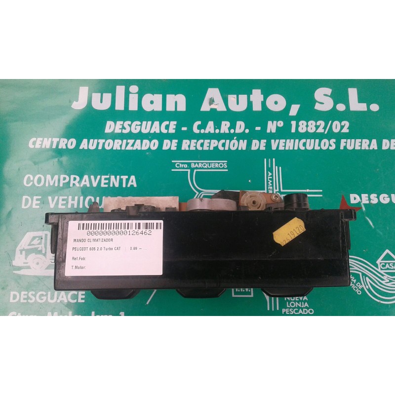 Recambio de mando climatizador para peugeot 605 2.0 turbo cat referencia OEM IAM  C23 827615K