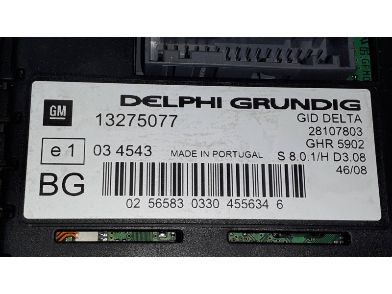 Recambio de pantalla multifuncion para opel astra h ber. cosmo referencia OEM IAM 13275077 E1034543 28107803