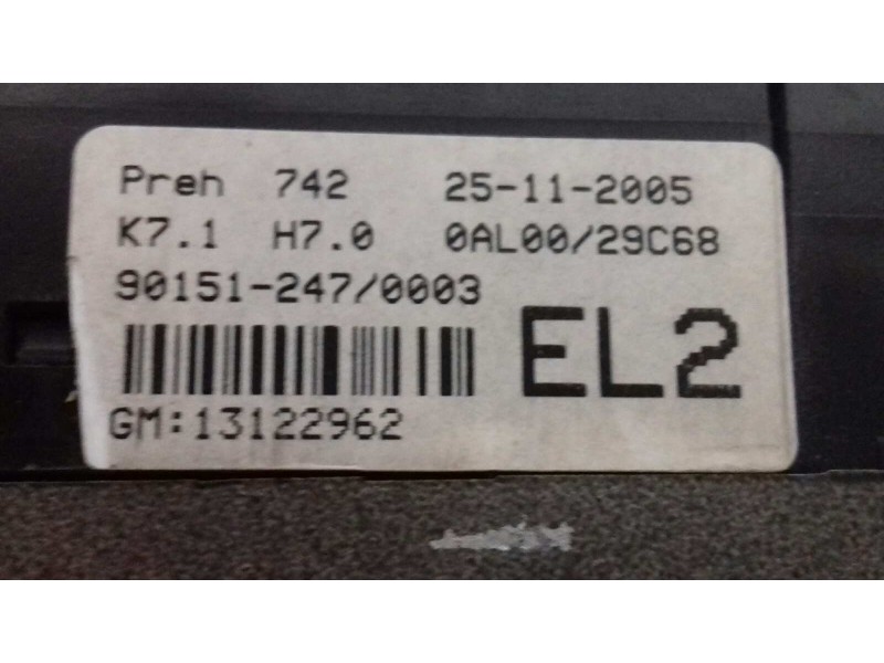 Recambio de mando climatizador para opel astra gtc enjoy referencia OEM IAM 13122962 90151247 