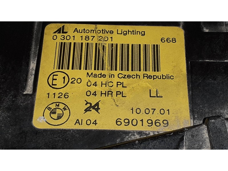 Recambio de faro izquierdo para bmw serie 3 compact (e46) 316ti referencia OEM IAM 0301187201 E1201126 1305235667