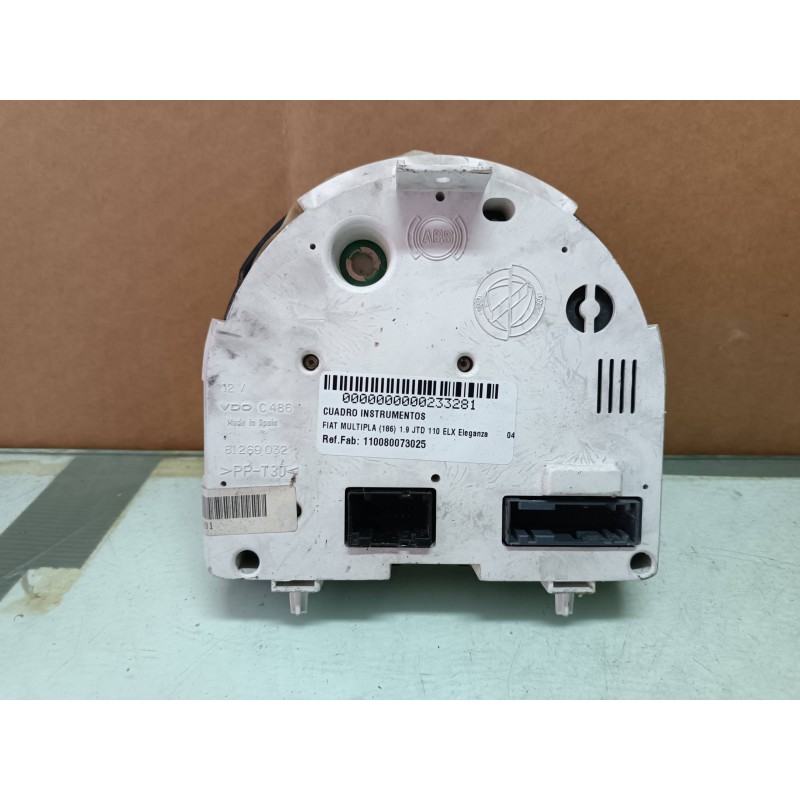 Recambio de cuadro instrumentos para fiat multipla (186) 1.9 jtd 110 elx eleganza referencia OEM IAM 110080073025 51732331 