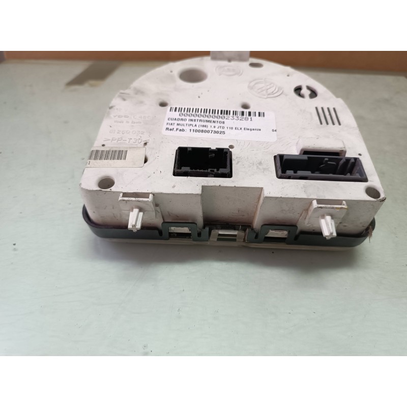 Recambio de cuadro instrumentos para fiat multipla (186) 1.9 jtd 110 elx eleganza referencia OEM IAM 110080073025 51732331 