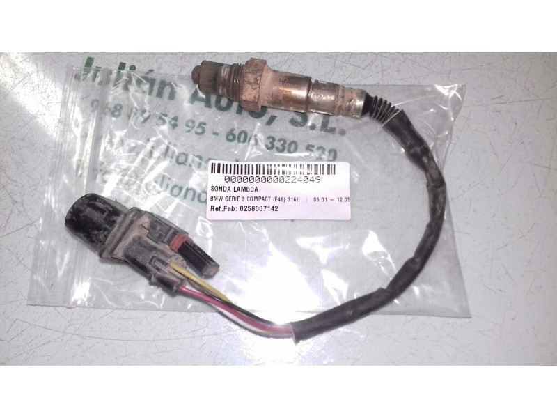 Recambio de sonda lambda para bmw serie 3 compact (e46) 316ti referencia OEM IAM 0258007142 7512975 3 + 3 PINES