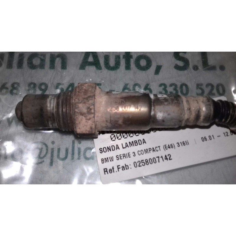 Recambio de sonda lambda para bmw serie 3 compact (e46) 316ti referencia OEM IAM 0258007142 7512975 3 + 3 PINES