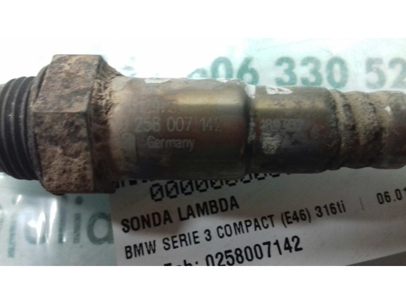 Recambio de sonda lambda para bmw serie 3 compact (e46) 316ti referencia OEM IAM 0258007142 7512975 3 + 3 PINES