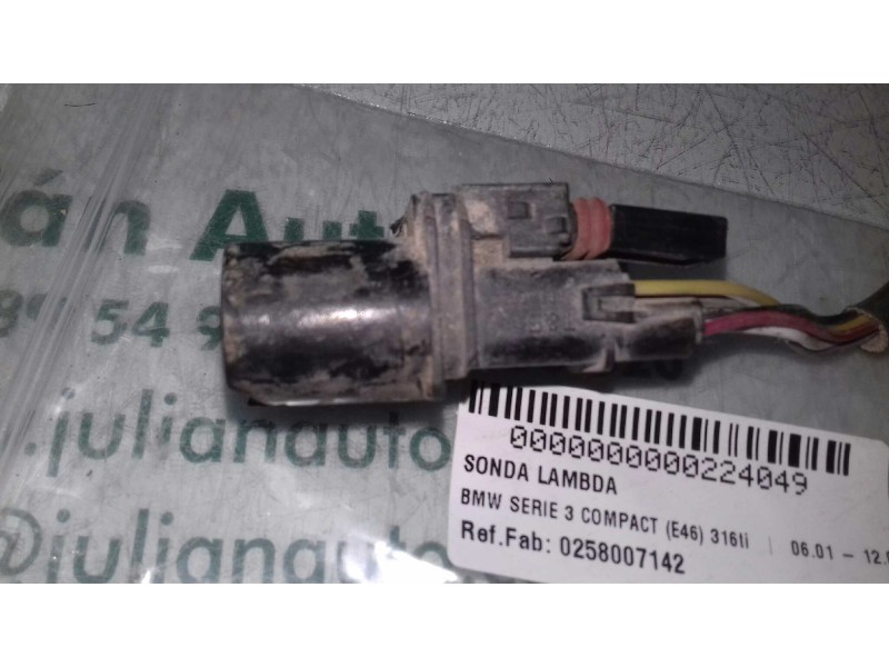 Recambio de sonda lambda para bmw serie 3 compact (e46) 316ti referencia OEM IAM 0258007142 7512975 3 + 3 PINES