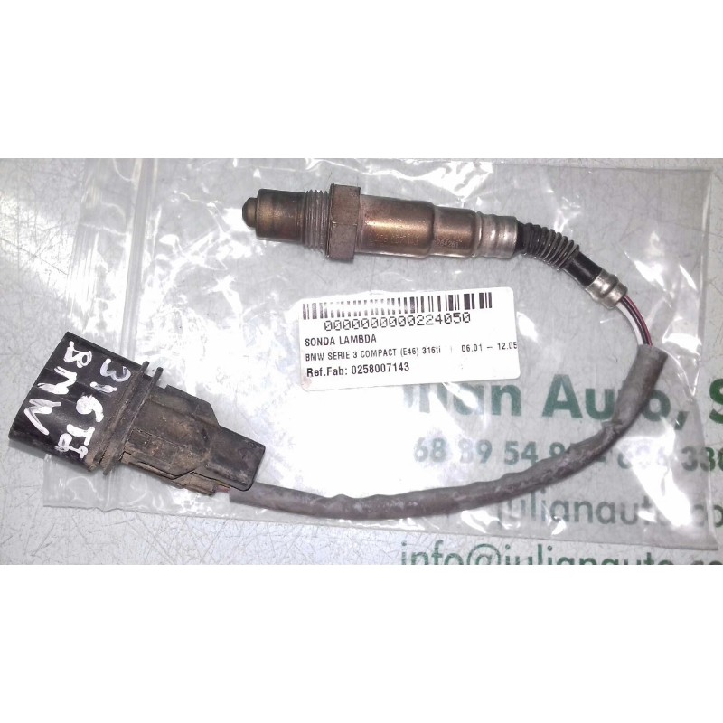 Recambio de sonda lambda para bmw serie 3 compact (e46) 316ti referencia OEM IAM 0258007143 7512976 3 + 3 PINES