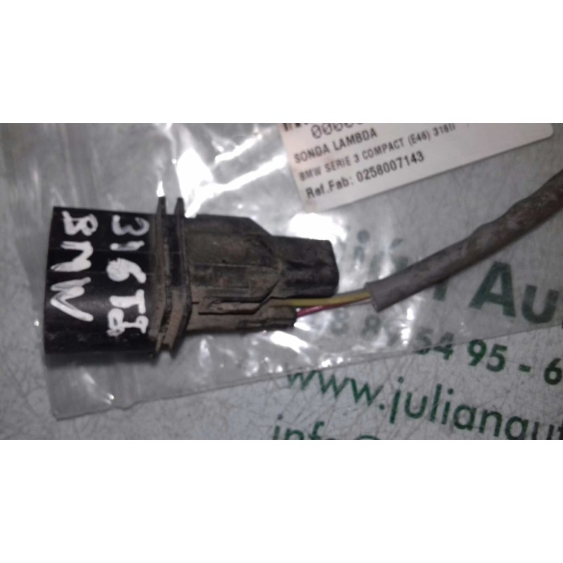 Recambio de sonda lambda para bmw serie 3 compact (e46) 316ti referencia OEM IAM 0258007143 7512976 3 + 3 PINES