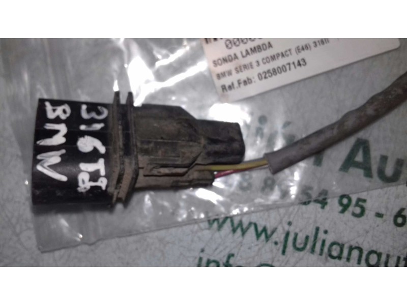 Recambio de sonda lambda para bmw serie 3 compact (e46) 316ti referencia OEM IAM 0258007143 7512976 3 + 3 PINES