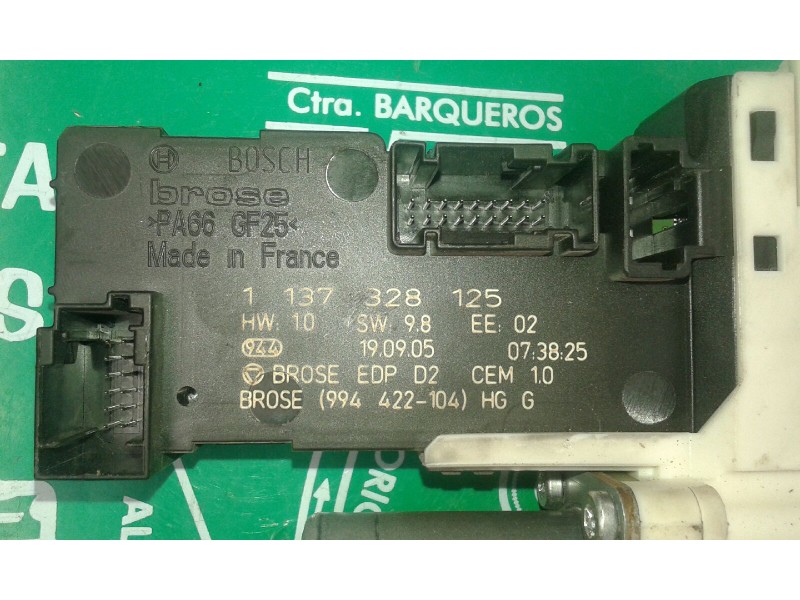 Recambio de motor elevalunas delantero izquierdo para peugeot 407 confort referencia OEM IAM 1137328125 994422-104  Recambio de motor elevalunas delantero izquierdo para peugeot 407 confort referencia OEM IAM 1137328125 994422-104