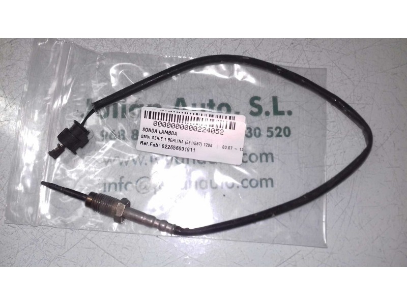 Recambio de sonda lambda para bmw serie 1 berlina (e81/e87) 120d referencia OEM IAM 022656001911 7806254 TEMPERATURA