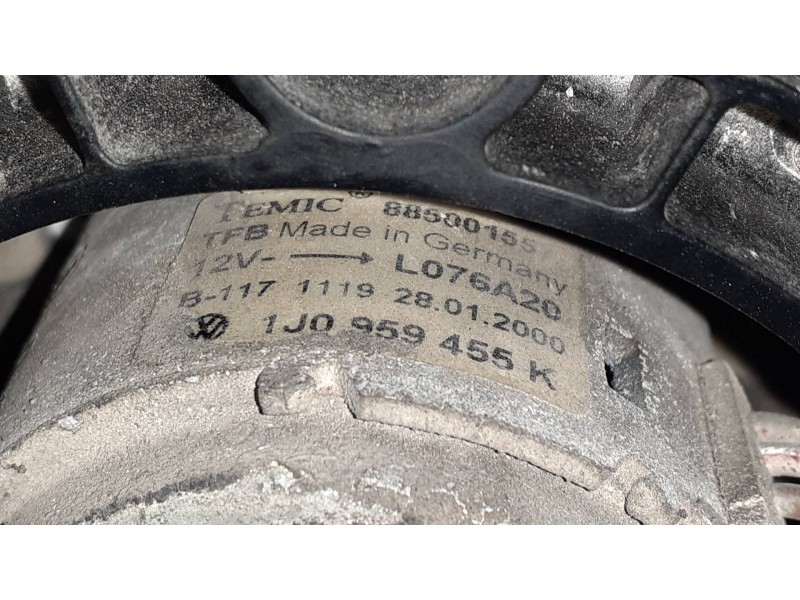 Recambio de electroventilador para audi a3 (8l) 1.9 tdi ambiente referencia OEM IAM 1J0959455K 885001557 1J0121206D