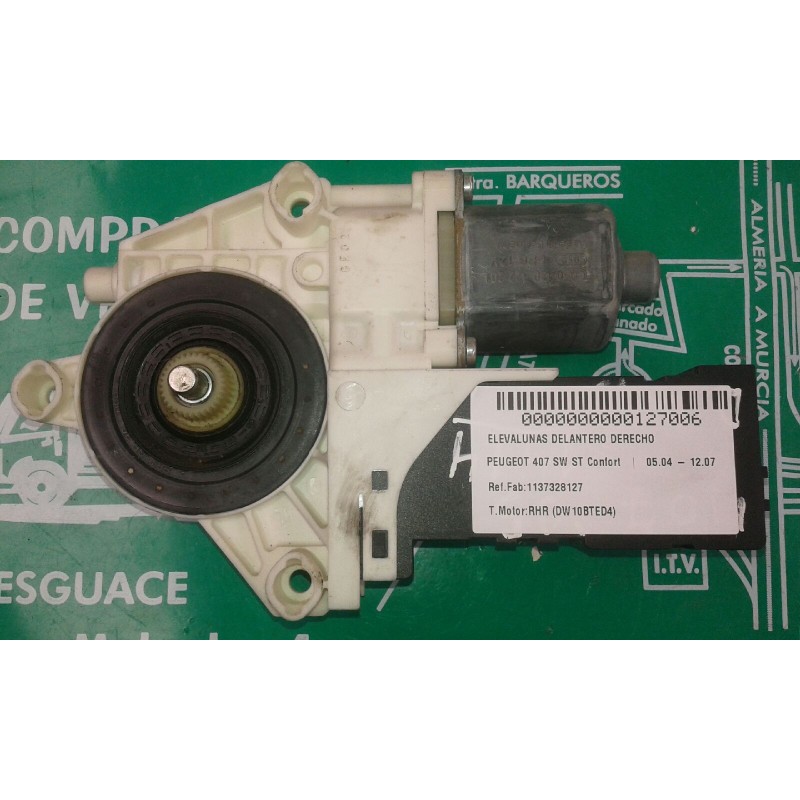 Recambio de motor elevalunas delantero derecho para peugeot 407 sw st confort referencia OEM IAM 1137328127 994421104 