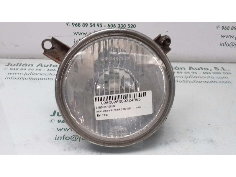 Recambio de faro derecho para bmw serie 5 berlina (e34) 535i referencia OEM IAM 0434572 HELLA 2 PINES
