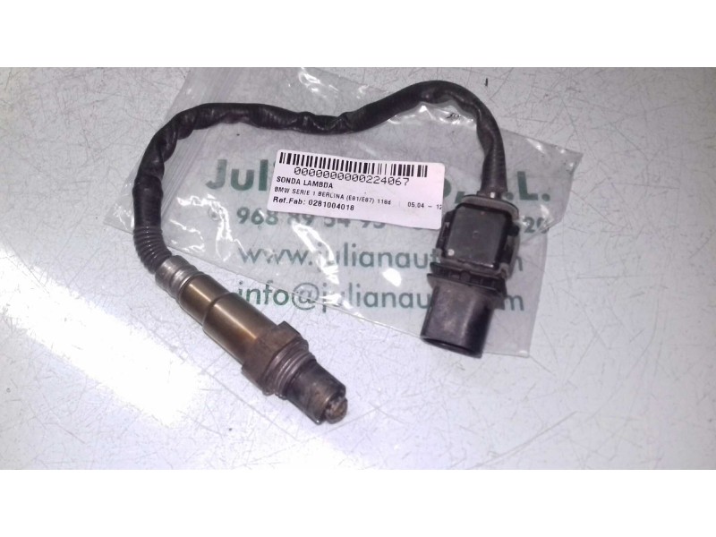 Recambio de sonda lambda para bmw serie 1 berlina (e81/e87) 118d referencia OEM IAM 0281004018  3 + 3 PINES