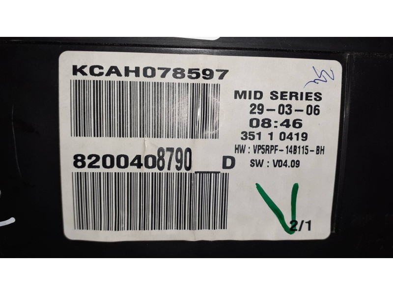 Recambio de cuadro instrumentos para renault megane ii berlina 5p authentique referencia OEM IAM 8200408790 8200408790D VISTEON