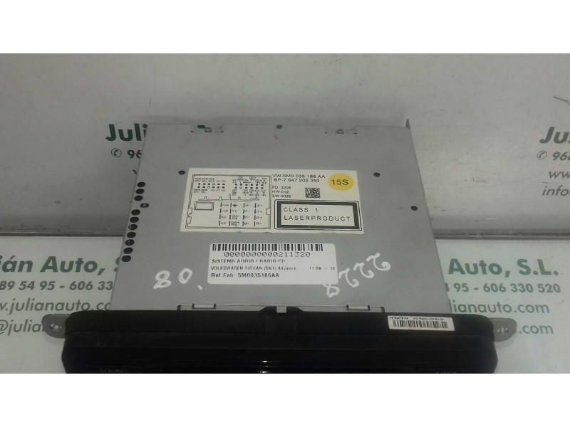 Recambio de sistema audio / radio cd para volkswagen tiguan (5n1) country referencia OEM IAM 5M0035186AA 8157647202360 BLAUPUNKT