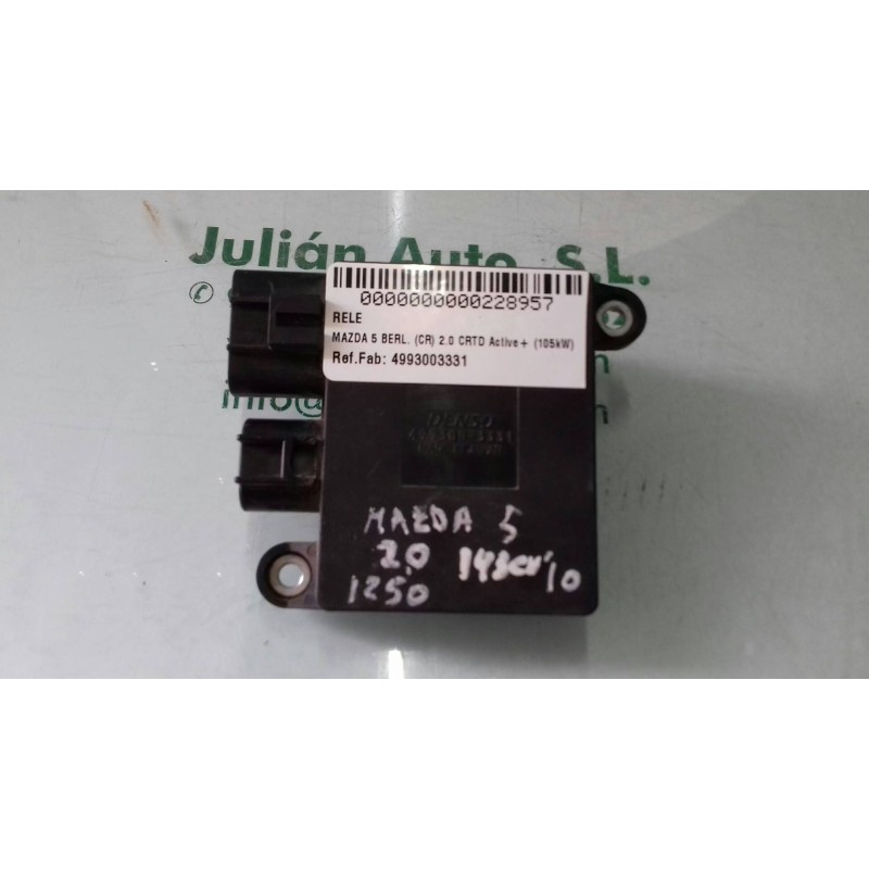 Recambio de rele para mazda 5 berl. (cr) 2.0 crtd active+ (105kw) referencia OEM IAM 4993003331  DENSO