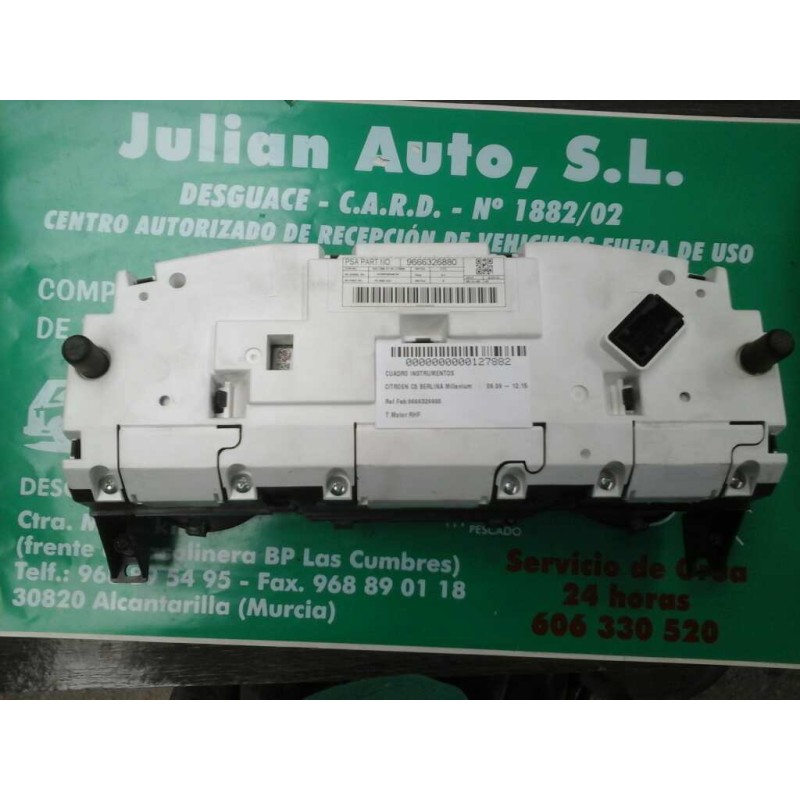Recambio de cuadro instrumentos para citroen c5 berlina millenium referencia OEM IAM 9666326880 PE-0003-022 