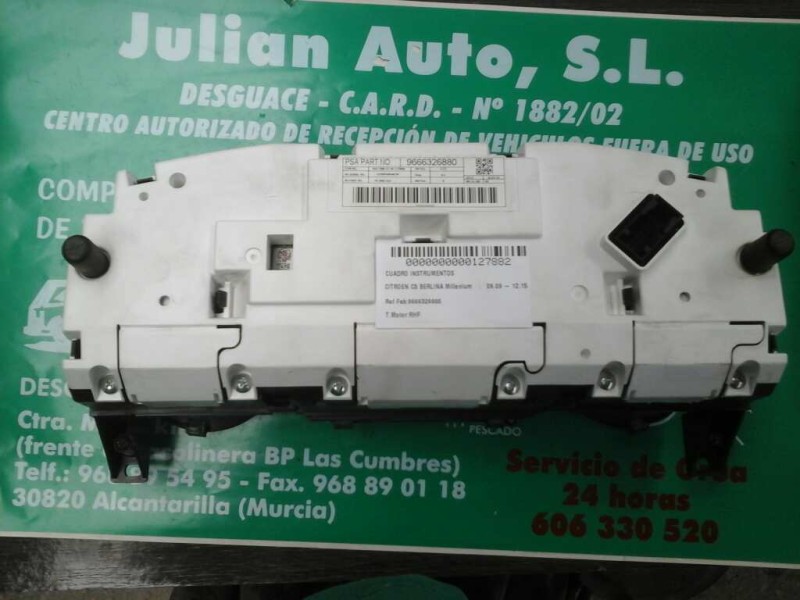 Recambio de cuadro instrumentos para citroen c5 berlina millenium referencia OEM IAM 9666326880 PE-0003-022 