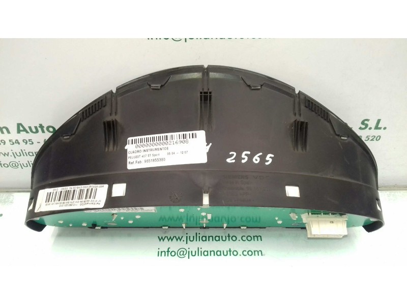 Recambio de cuadro instrumentos para peugeot 407 st sport referencia OEM IAM 9651855380 110080221012 SIEMENS VDO