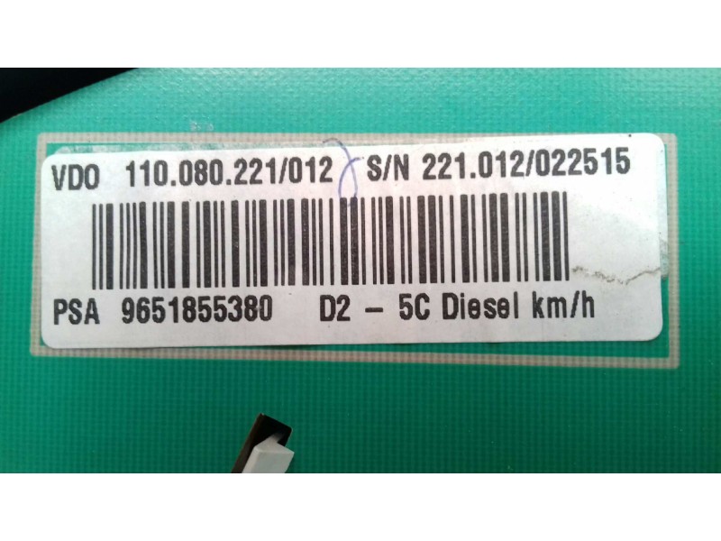 Recambio de cuadro instrumentos para peugeot 407 st sport referencia OEM IAM 9651855380 110080221012 SIEMENS VDO