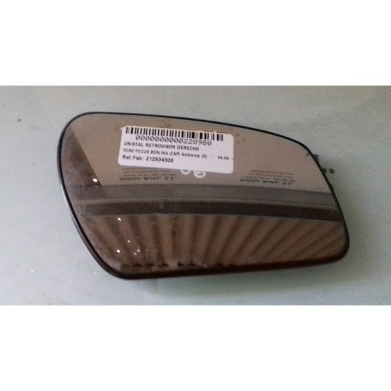 Recambio de cristal retrovisor derecho para ford focus berlina (cap) ambiente (d) referencia OEM IAM 212834308  TERMICO