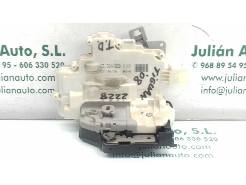 Recambio de cerradura puerta trasera derecha para volkswagen tiguan (5n1) country referencia OEM IAM 3C4839016A BLANCO 4+3 PINES