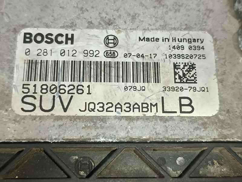 Recambio de centralita motor uce para suzuki sx4 rw (ey) gl+ referencia OEM IAM 0281012992 51806261 BOSCH