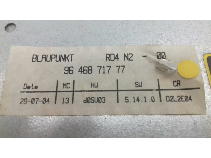 Recambio de sistema audio / radio cd para peugeot 407 st sport referencia OEM IAM 9646871777 7643141392 BLAUPUNKT