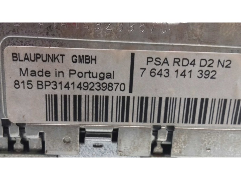 Recambio de sistema audio / radio cd para peugeot 407 st sport referencia OEM IAM 9646871777 7643141392 BLAUPUNKT