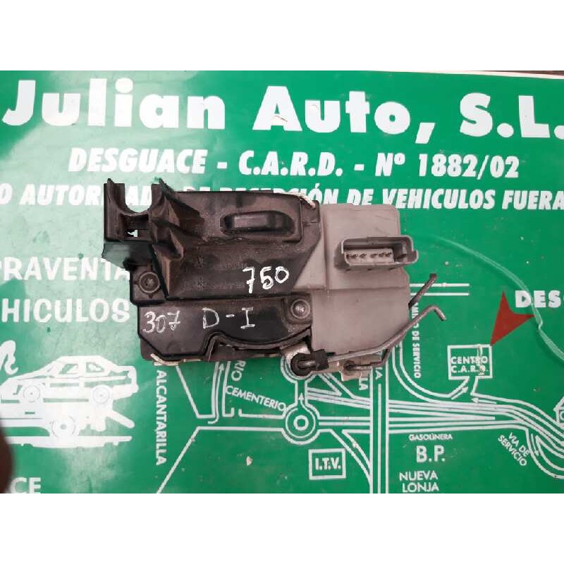 Recambio de cerradura puerta delantera izquierda para peugeot 307 (s1) xr referencia OEM IAM 6PINES 6 PINES GRIS